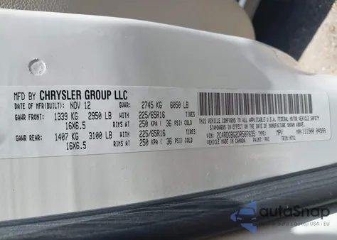 2013 Dodge Grand Caravan American Value Pkg z USA, uszkodzony, nr VIN 2C4RDGBG2DR587635